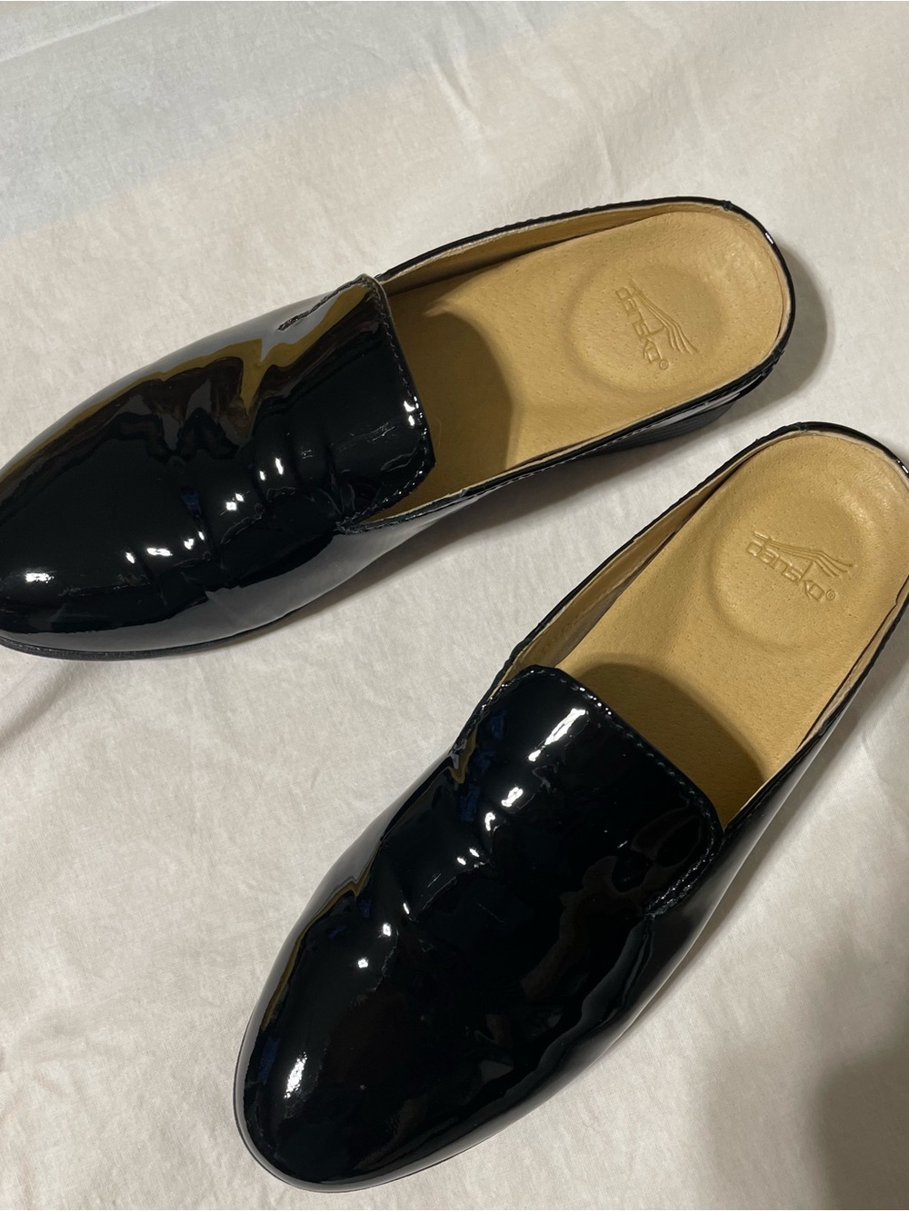 Dansko size 37 Black Patent Slip-On Loafers